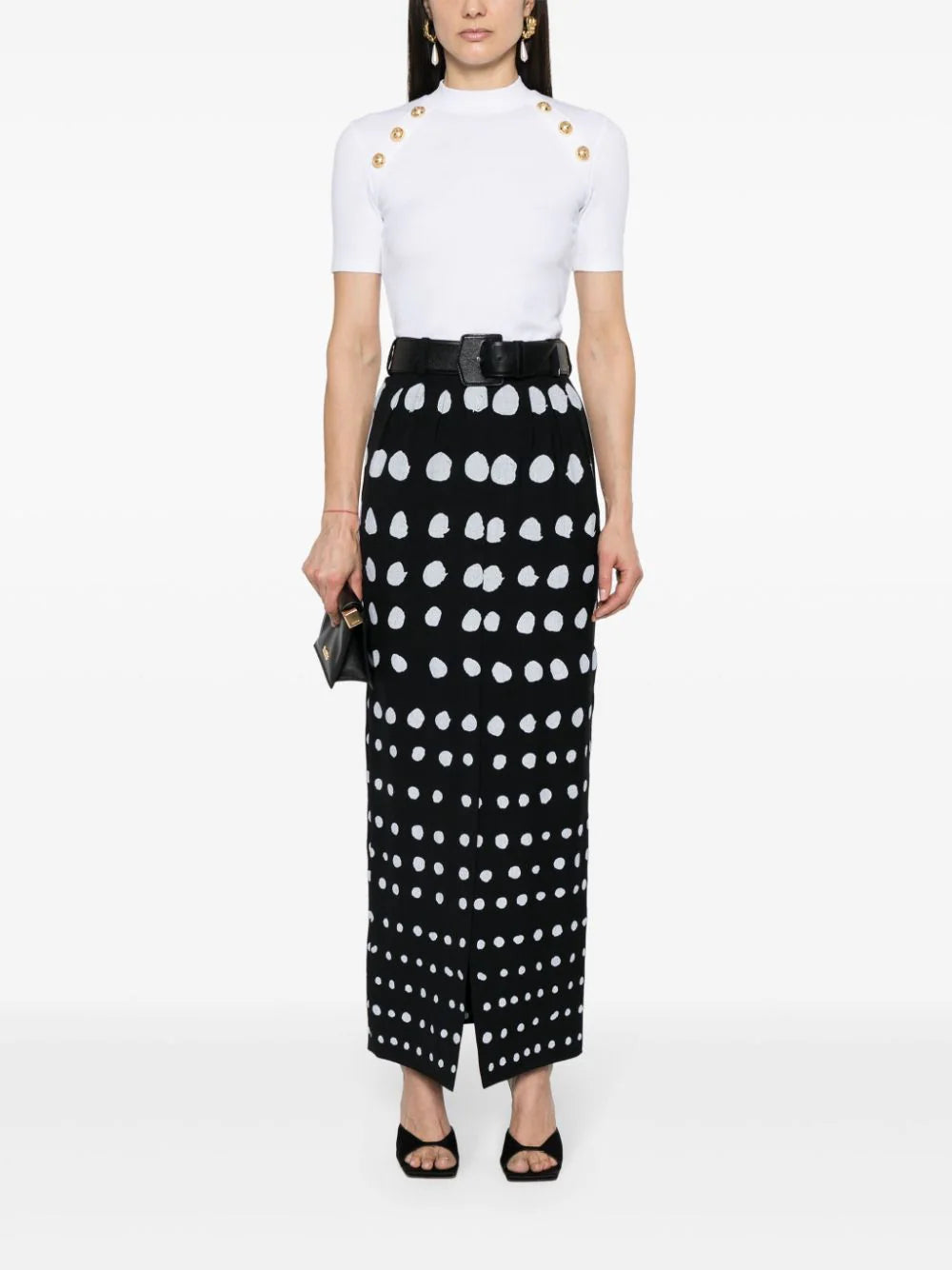 BALMAIN 6-button jersey t-shirt Vendite stagionali
