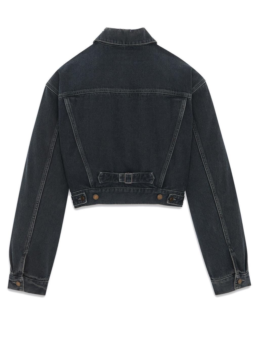 Saint Laurent 80s jacket in dark blue black denim Black Friday