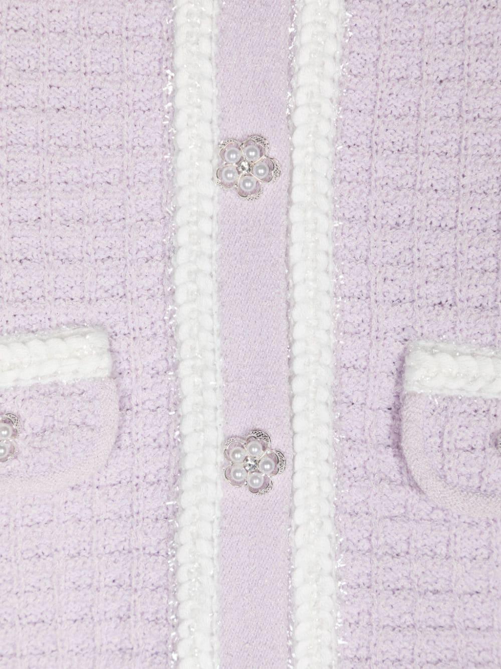 SELF PORTRAIT Kids Lilac knit cardigan Esporta salva