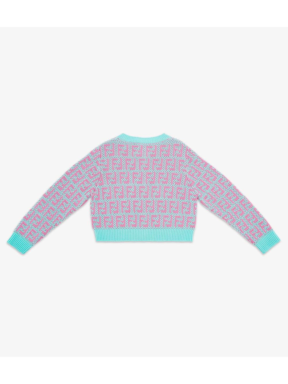 FENDI Kids Junior multicolor crochet cotton cardigan Affare Del Giorno