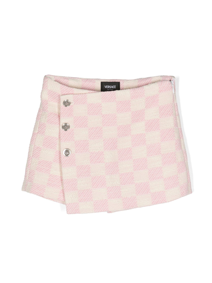 VERSACE Kids Tweed checked shorts Vendita Calda
