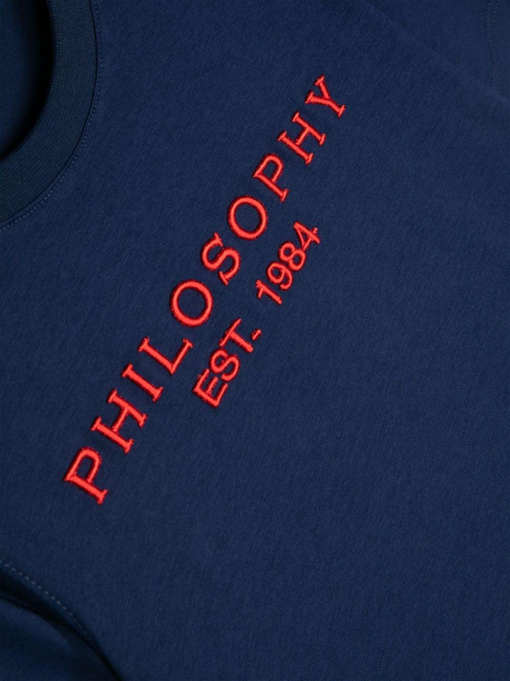 Philosophy Kids T-shirt with logo embroidery Saldi Di Fabbrica