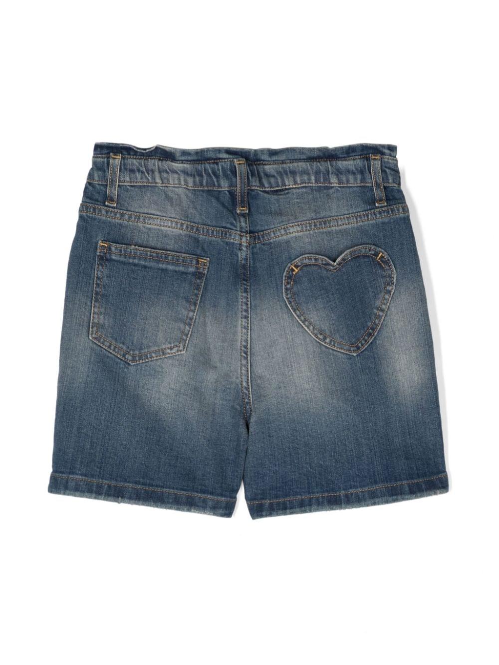 Golden Goose Kids Denim shorts with distressed finish Negozio