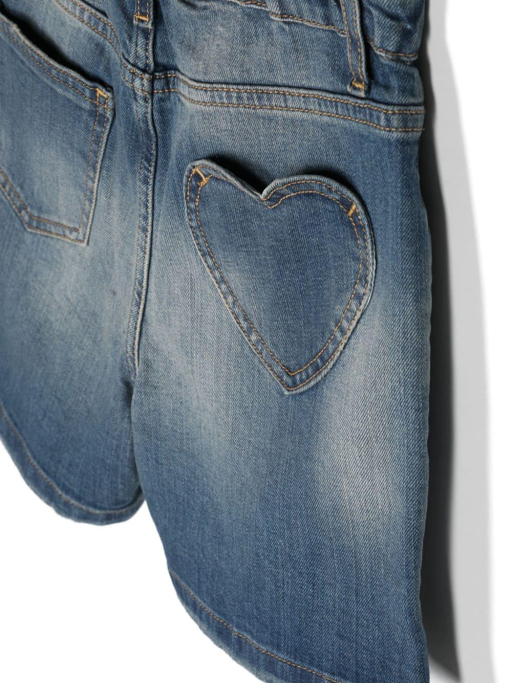 Golden Goose Kids Denim shorts with distressed finish Negozio