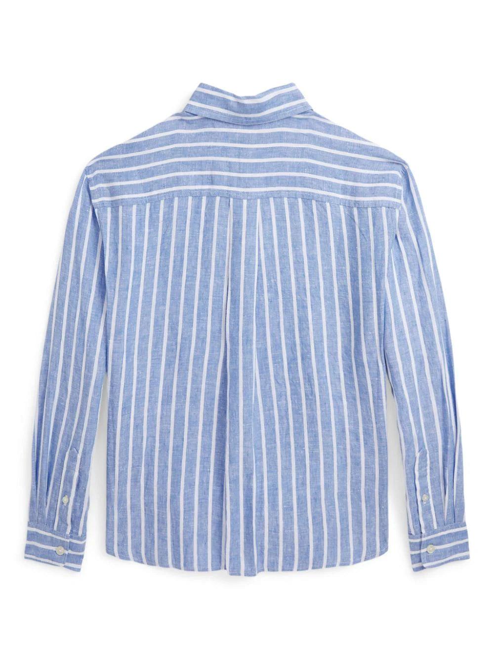 Ralph Lauren Kids Striped linen boxy shirt Nuova