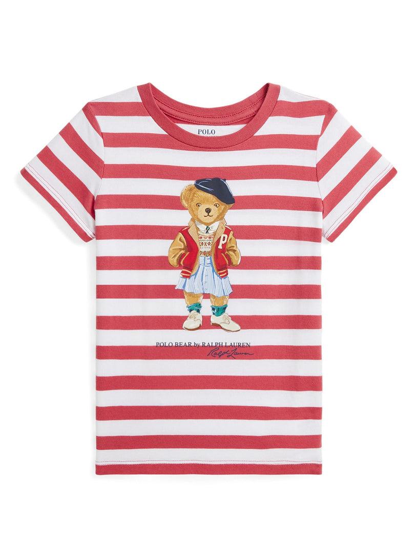 Ralph Lauren Kids Striped polo bear cotton jersey tee Moda