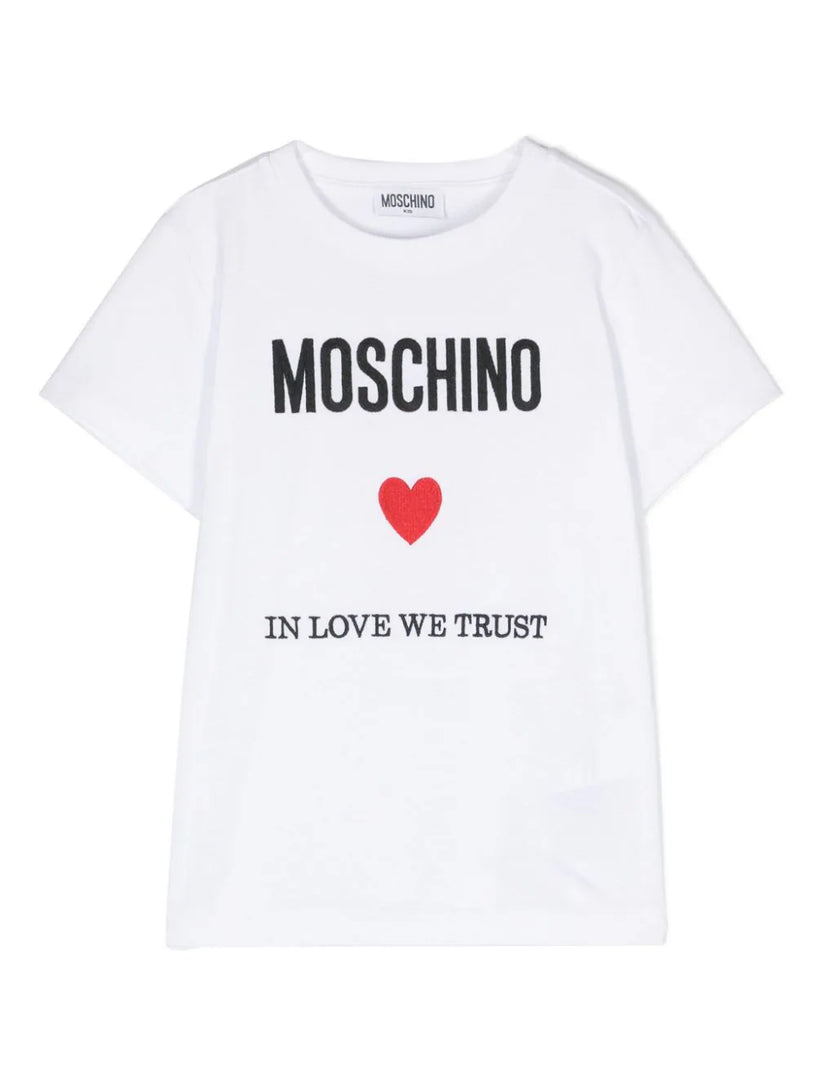Moschino Kids In love we trust t-shirt Offerta speciale