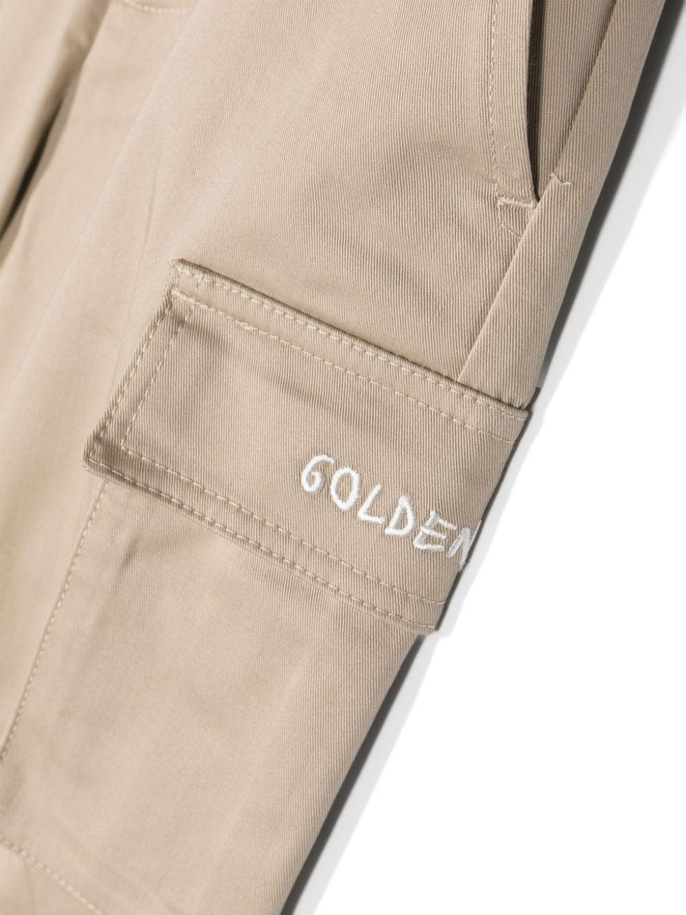 Golden Goose Kids Cargo trousers with embroidered logo Offerta Anniversario
