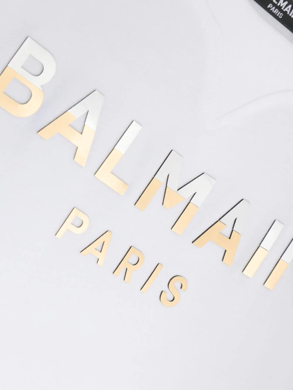 BALMAIN Kids Dress t-shirt with metallic print Offerte esclusive