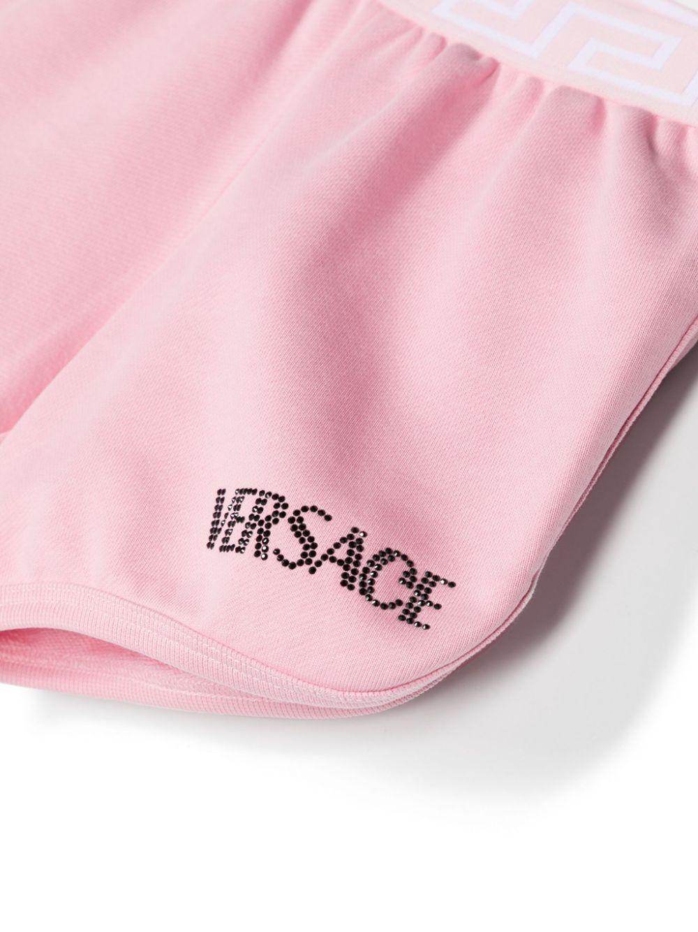 VERSACE Kids Kids shorts with greca and crystals border Sconti VIP