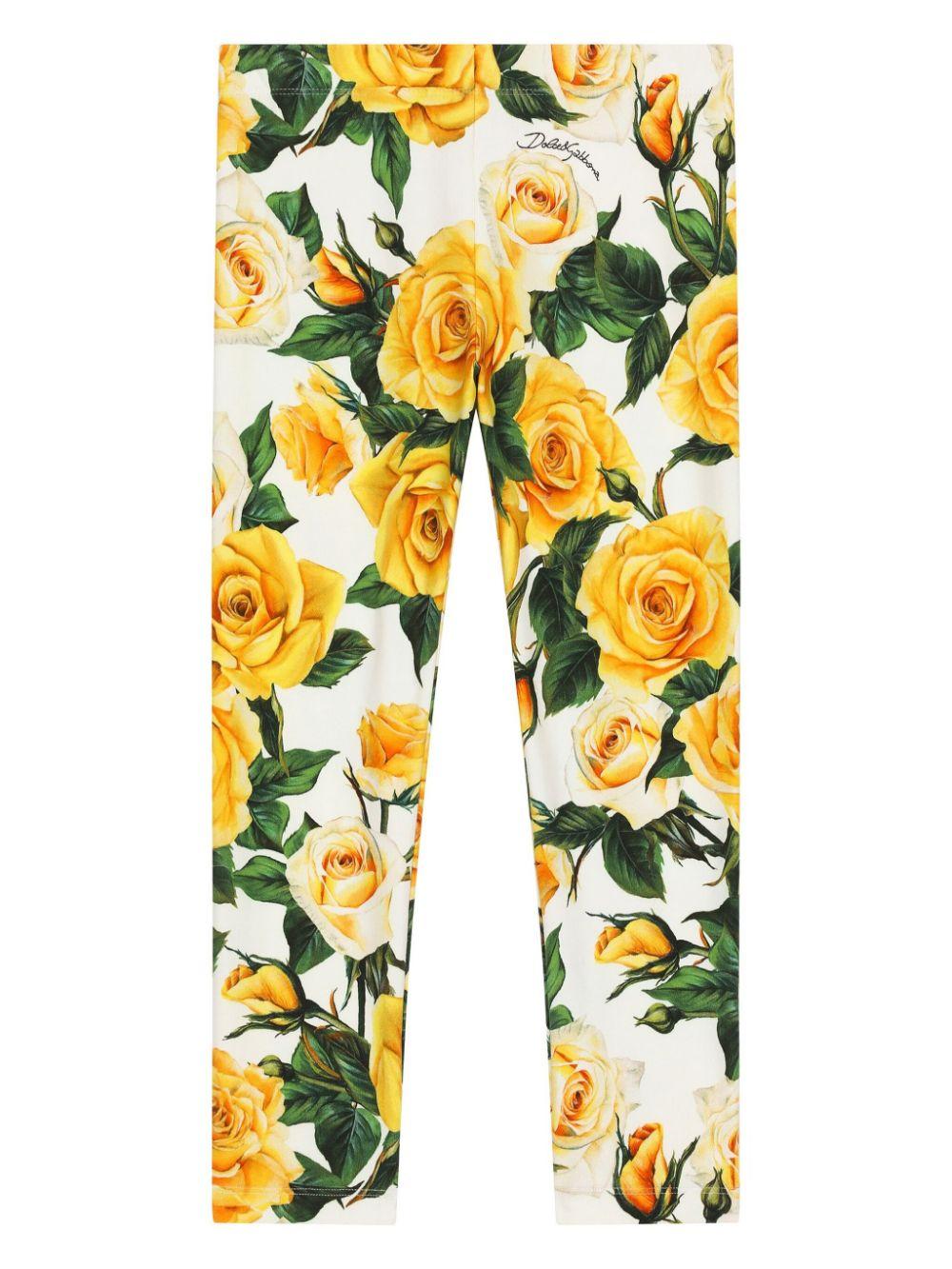 Dolce & Gabbana Kids Floral-print leggings Latest stili