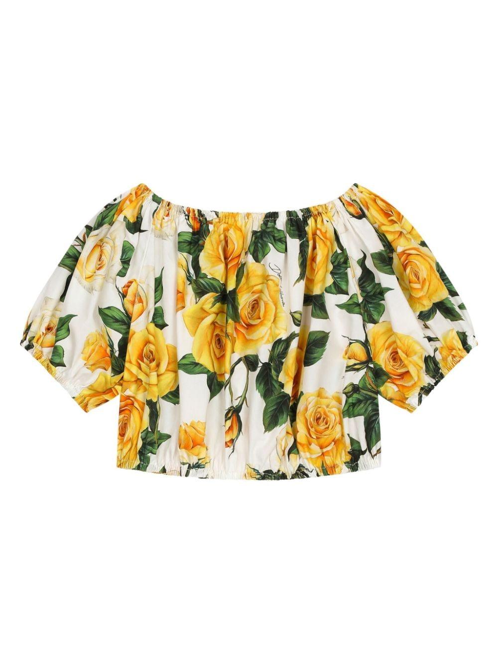 Dolce & Gabbana Kids Blouse with flower print Ultimi due giorni