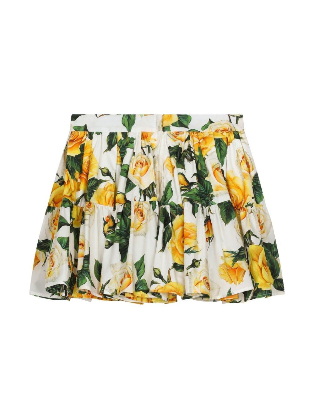 Dolce & Gabbana Kids Skirt with flower print Ultimo giorno