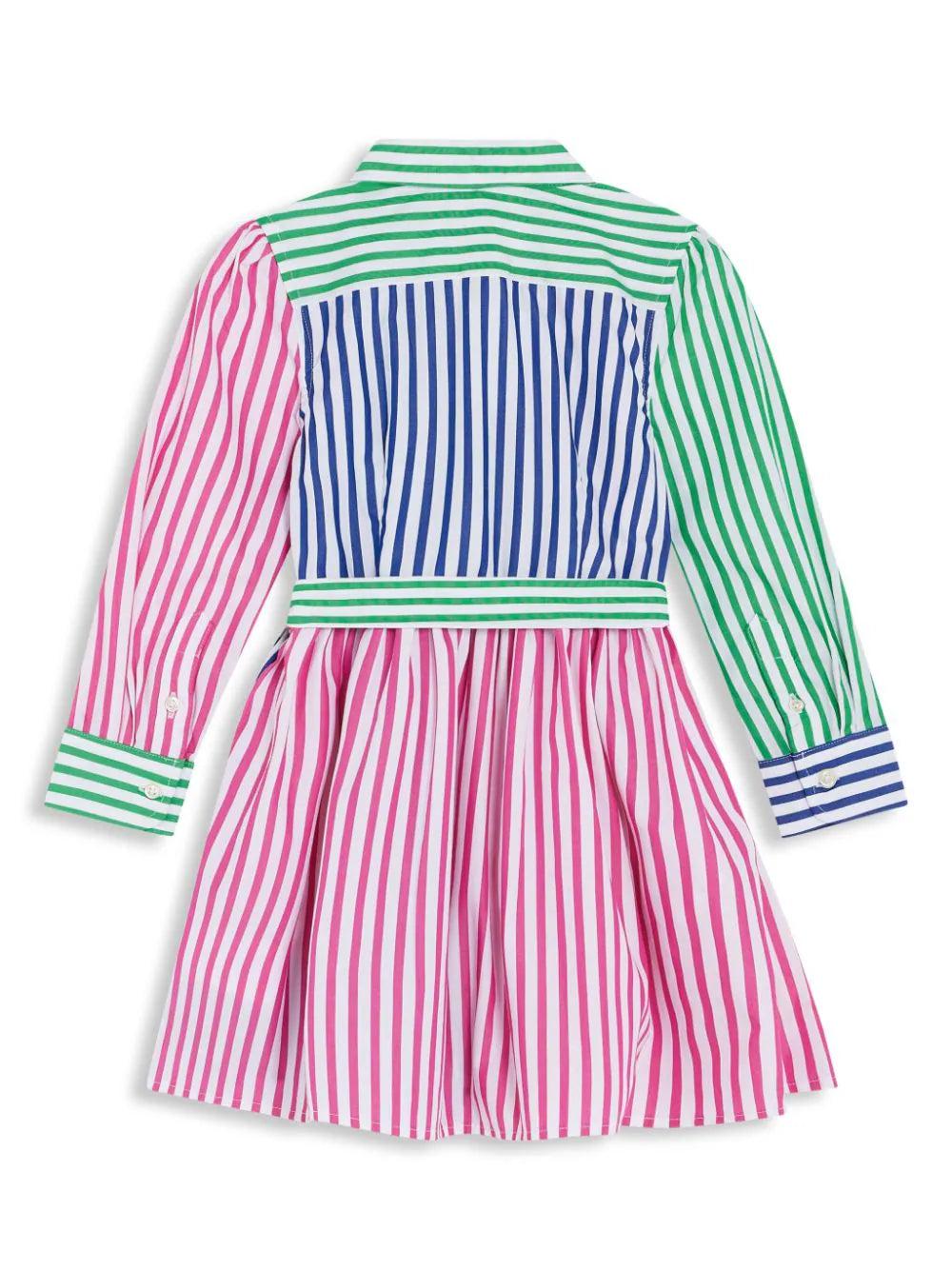 Ralph Lauren Kids Striped cotton poplin fun shirtdress Sostegno trimestrale
