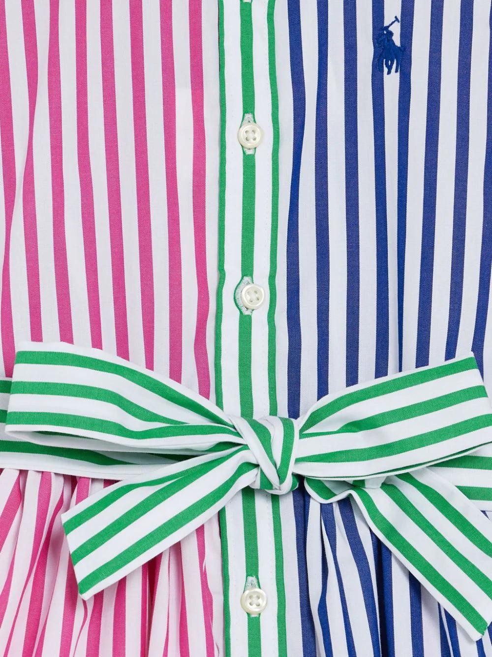 Ralph Lauren Kids Striped cotton poplin fun shirtdress Sostegno trimestrale