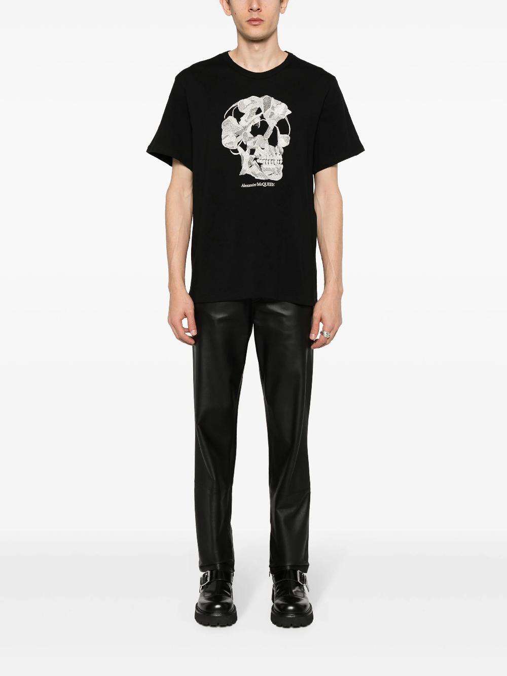 Alexander McQueen Pressed flower skull t-shirt Sottocosto