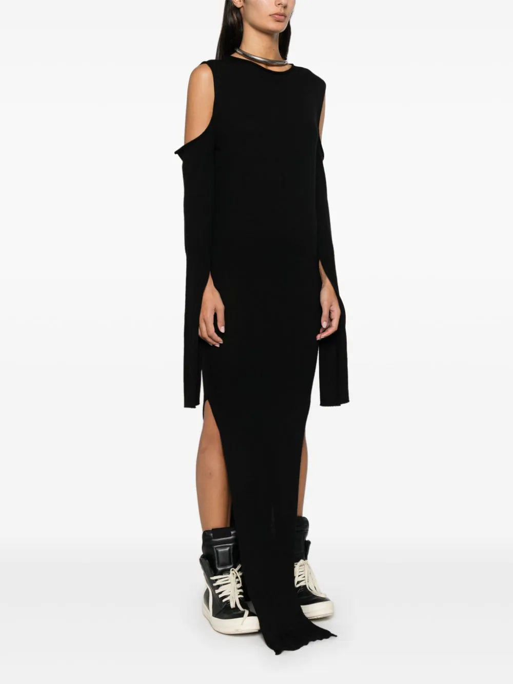 RICK OWENS Cape sleeve dress Flash Sale