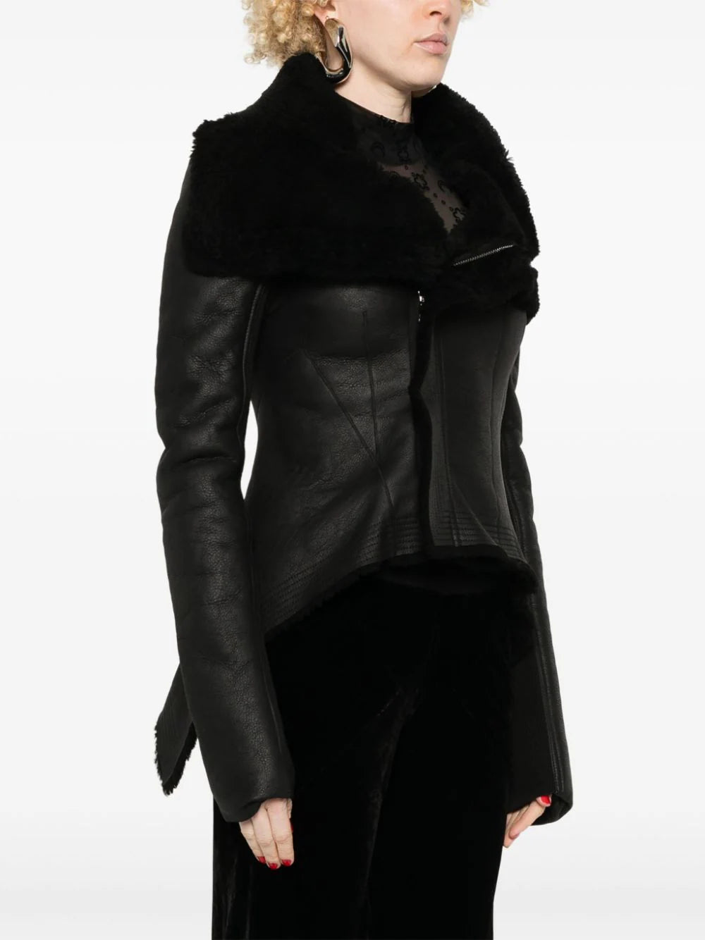 RICK OWENS Naska biker in merino shearling Offerta San Valentino