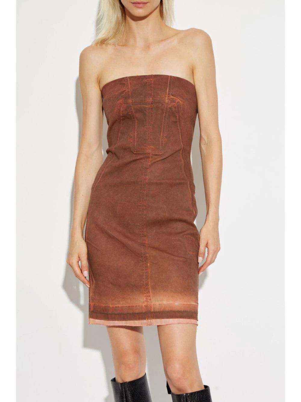 Rick Owens DRKSHDW Splintered denim bustier dress Bestseller