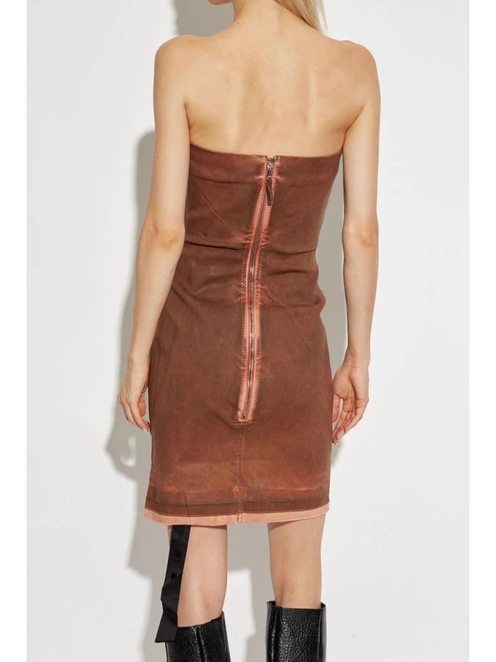 Rick Owens DRKSHDW Splintered denim bustier dress Bestseller