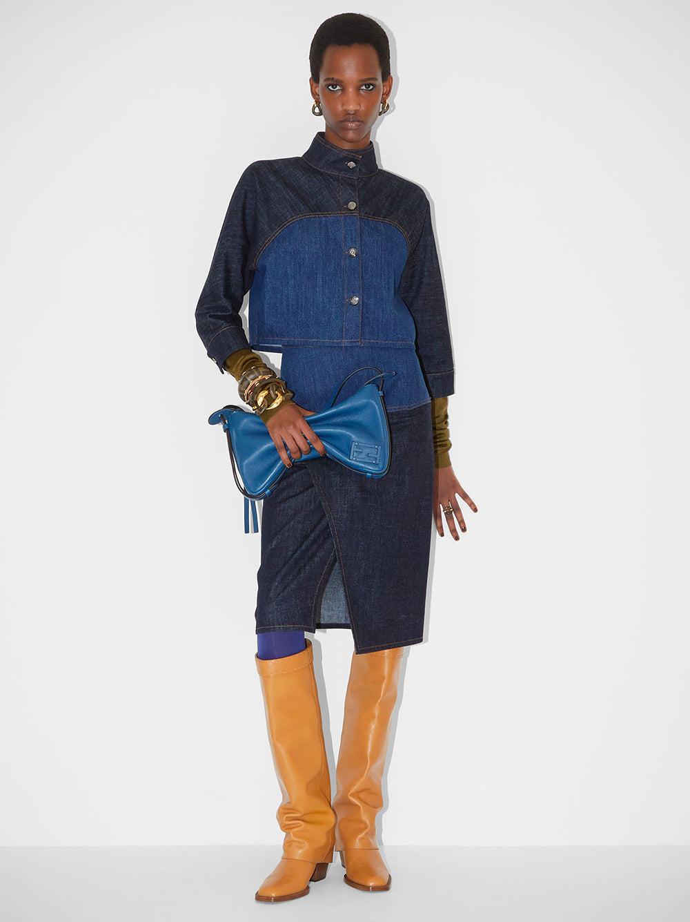 FENDI Blue two-tone denim jacket Offerta settimanale