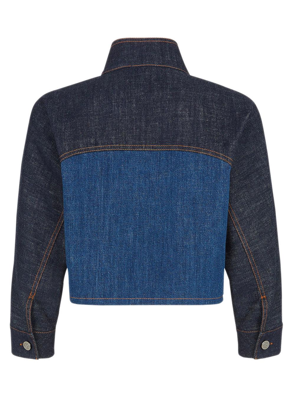 FENDI Blue two-tone denim jacket Offerta settimanale