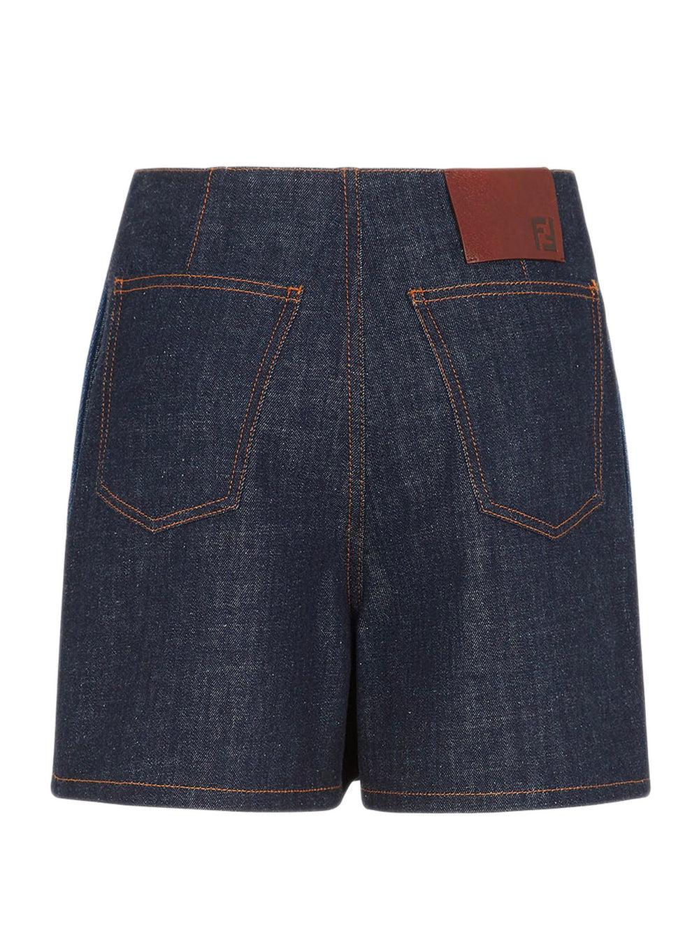 FENDI Two-tone denim shorts Ritorno libero