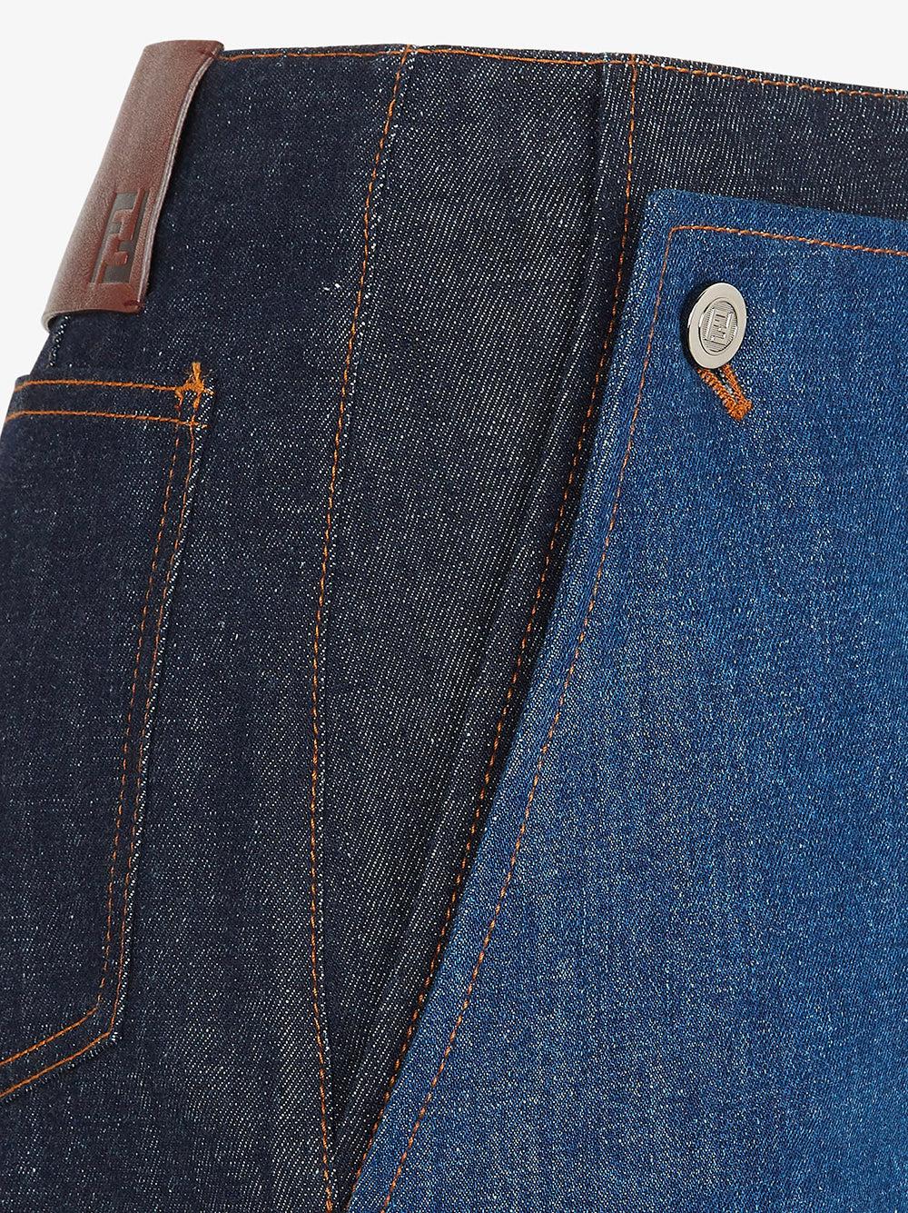 FENDI Two-tone denim shorts Ritorno libero