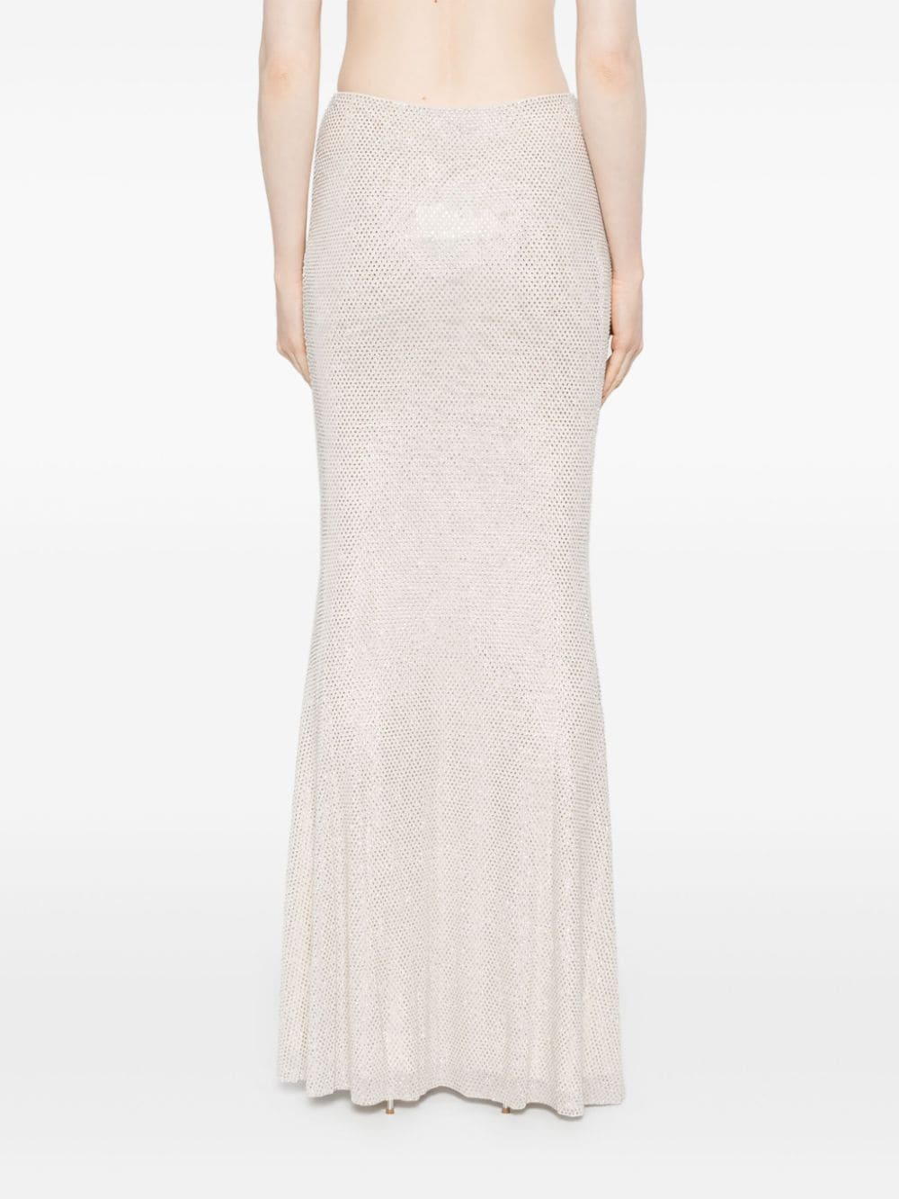 SELF PORTRAIT Rhinestone mesh maxi skirt In vendita