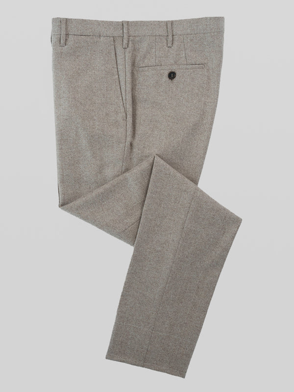 Rota Winter Beige herringbone flannel trousers Comprare a buon mercato
