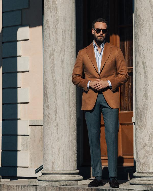 Rota Summer Light grey pair of regular fit wool trousers Offerta San Valentino