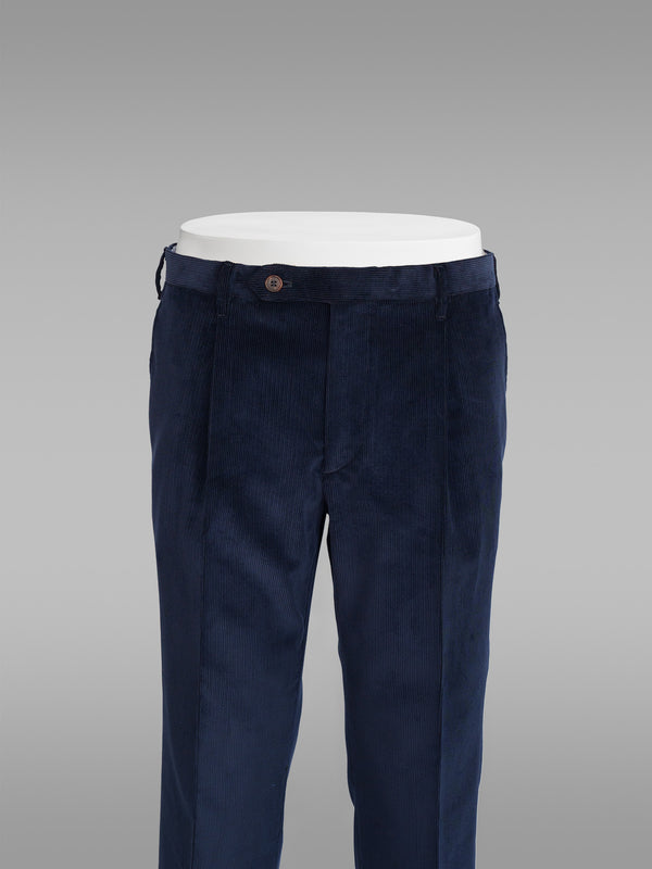 Rota Winter Dark blue corduroy medium wale trousers Nuovo