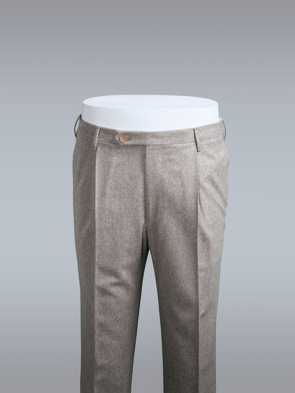 Rota Winter Light beige pair of regular fit wool flannel trousers Promozione Limitata