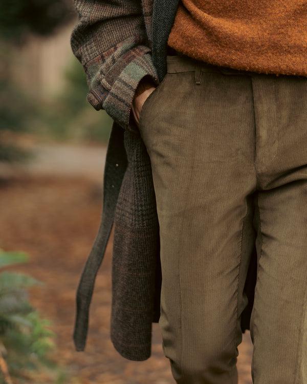 Rota Winter Green corduroy medium wale trousers Italia
