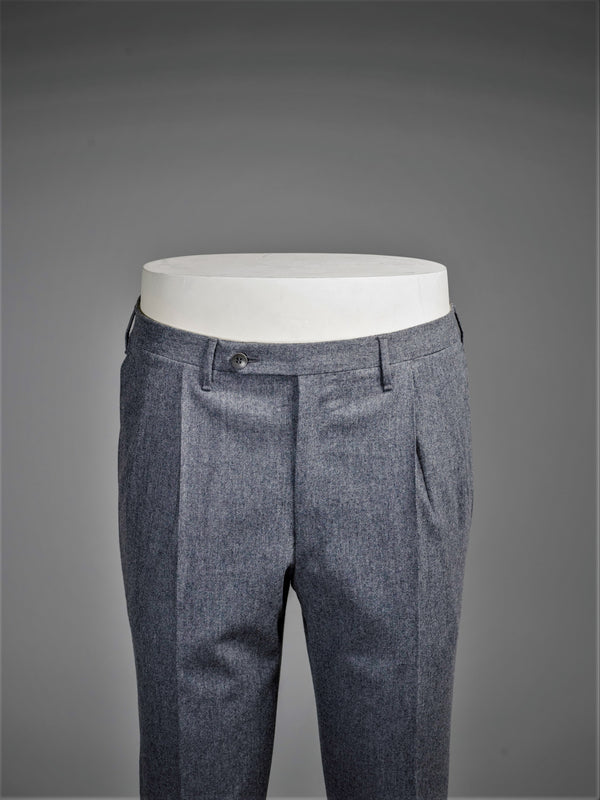 Rota Winter Medium grey pair of regular fit flannel wool trousers