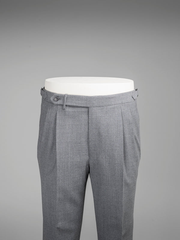 Rota Winter Light grey pair of regular fit fourply wool trousers Sottocosto
