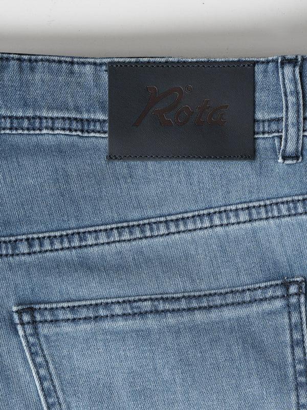 Rota Sport Summer Light blue denim cotton 5 pockets trousers In Saldo
