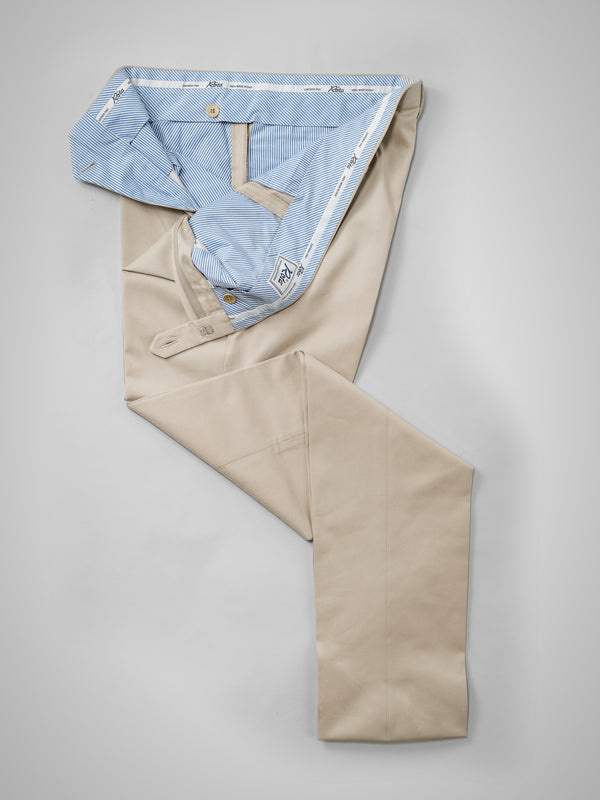 Rota Four Seasons Beige pair of regular fit cotton trousers Negozi Online