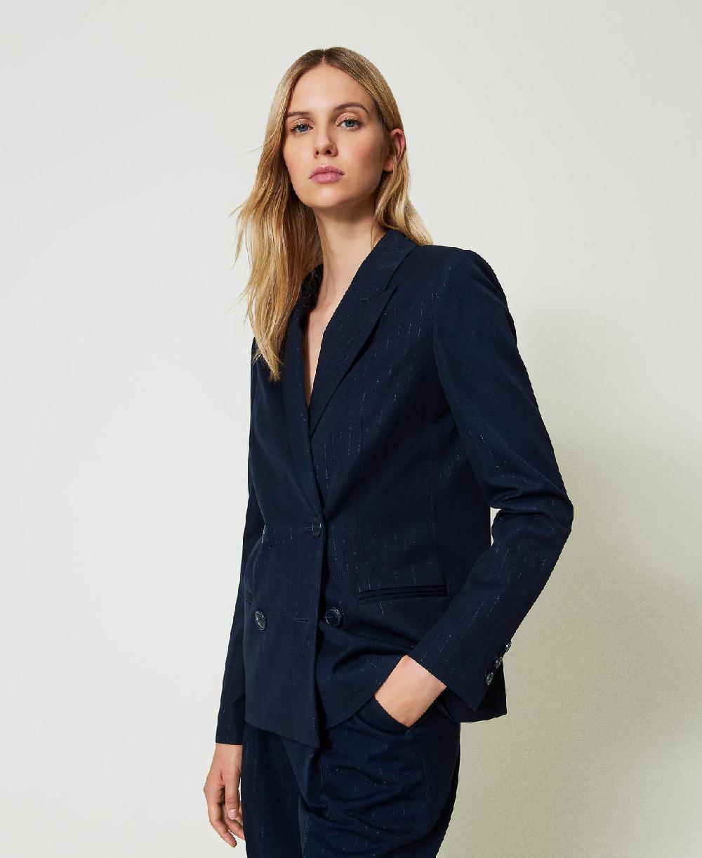 Scee by twin set Giacca blazer gessata lurex Vendita