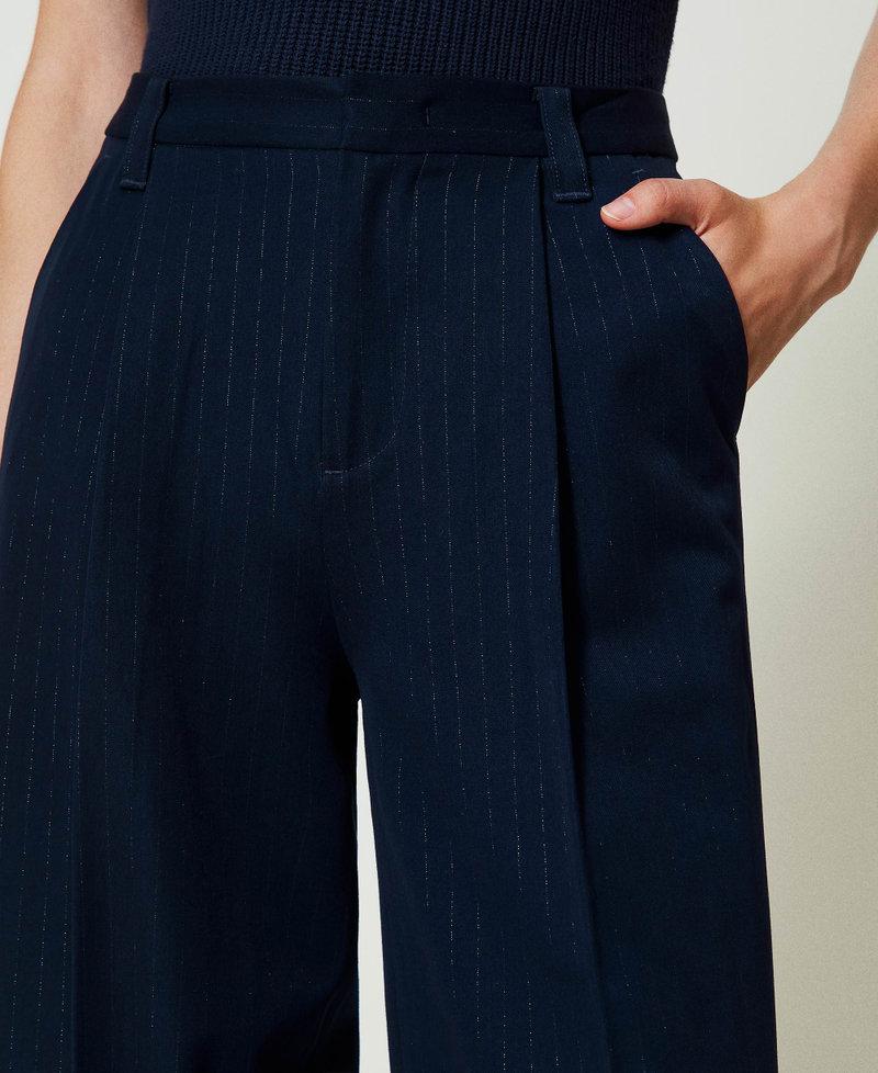 Scee by twin set Pantaloni wide leg gessati lurex In Saldo