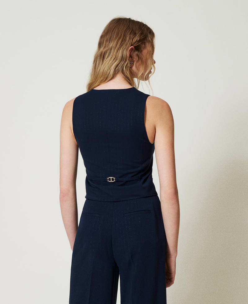 Scee by twin set Gilet fitted gessato lurex Pezzi Unici