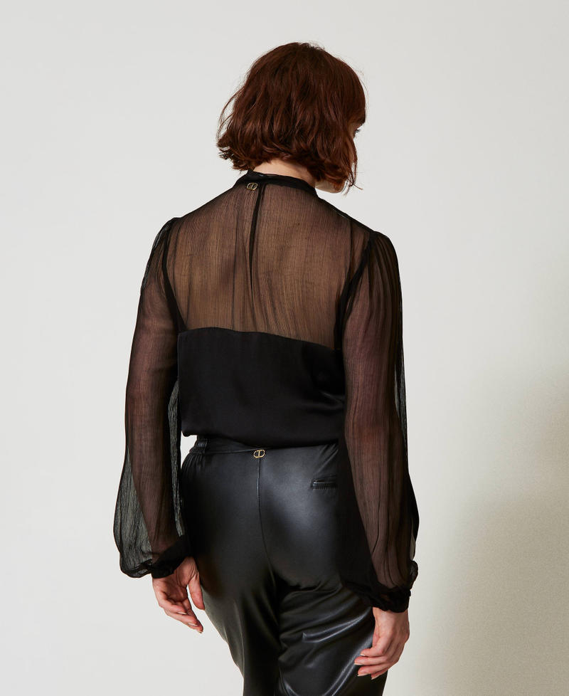 Scee by twin set Camicia in raso e chiffon Soddisfazione Garantita