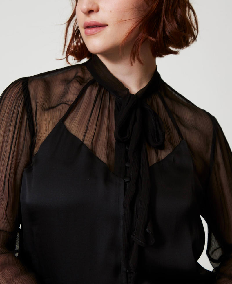 Scee by twin set Camicia in raso e chiffon Soddisfazione Garantita