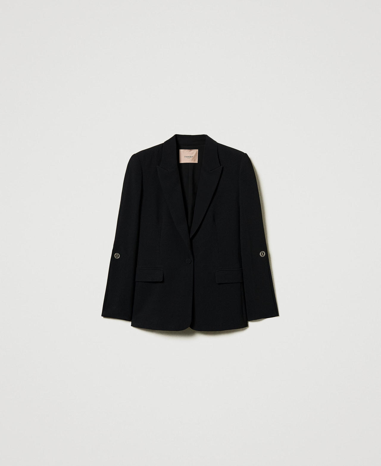 Scee by twin set Giacca blazer in crêpe cady con gemelli