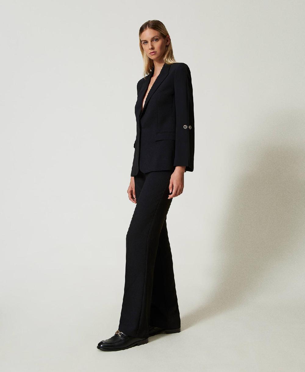 Scee by twin set Pantaloni straight leg in crêpe cady Negozi Online