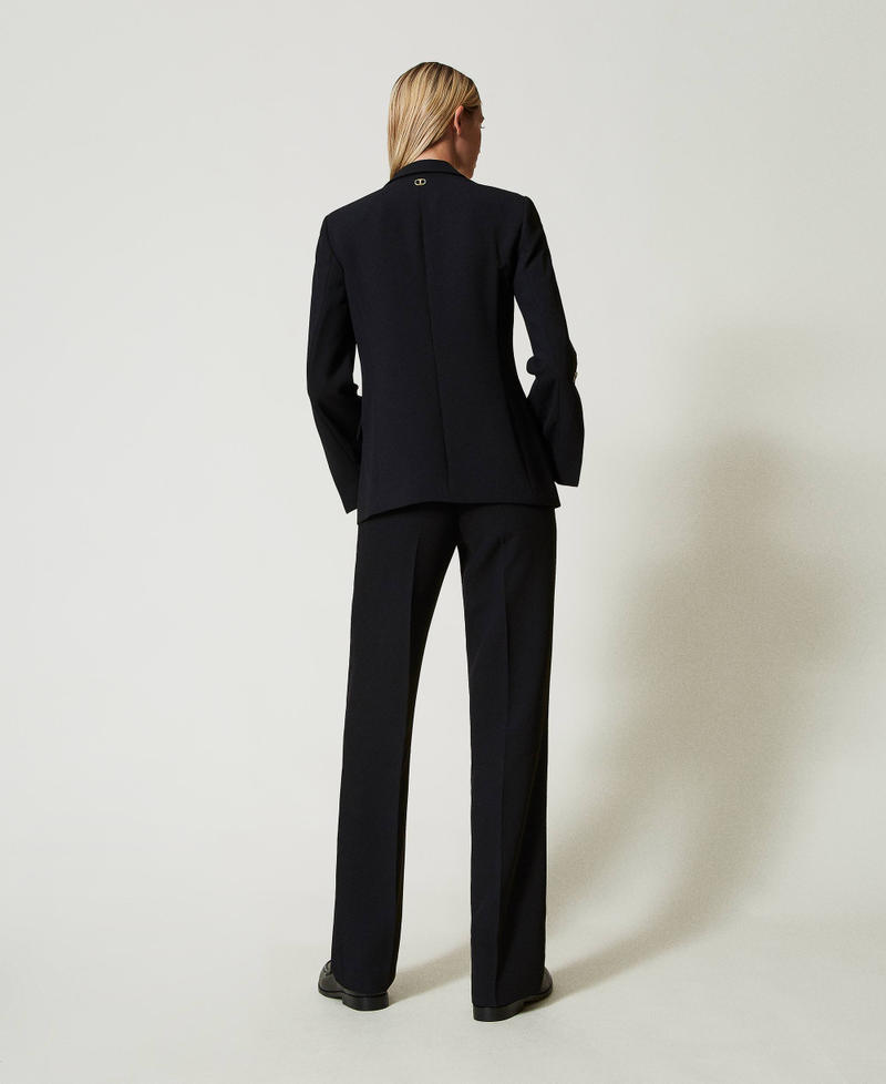 Scee by twin set Pantaloni straight leg in crêpe cady Negozi Online