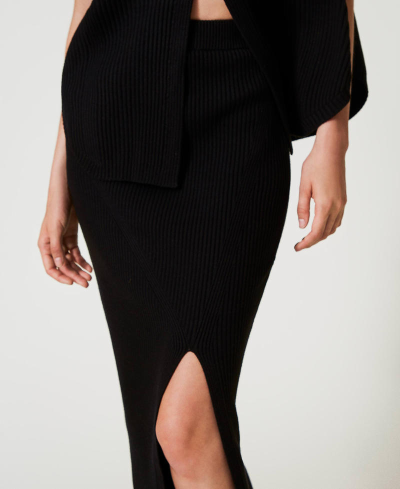 Scee by twin set Gonna longuette in maglia a costine Acquista Ora