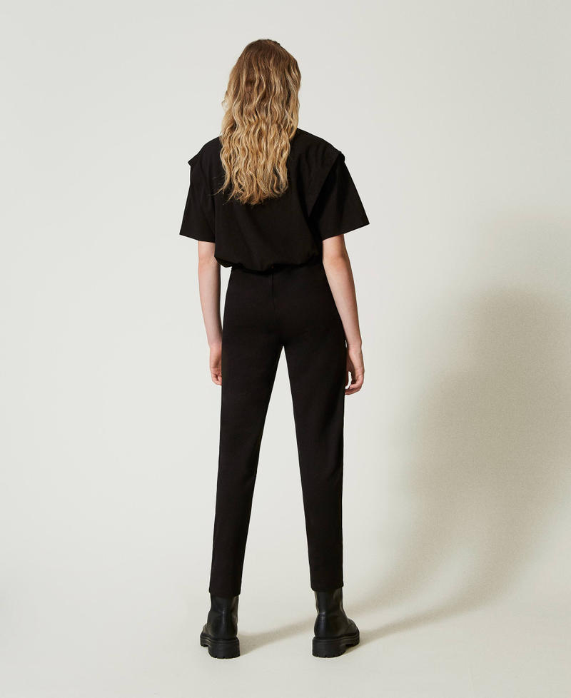 Scee by twin set Pantaloni a sigaretta con elastico Consegna Veloce