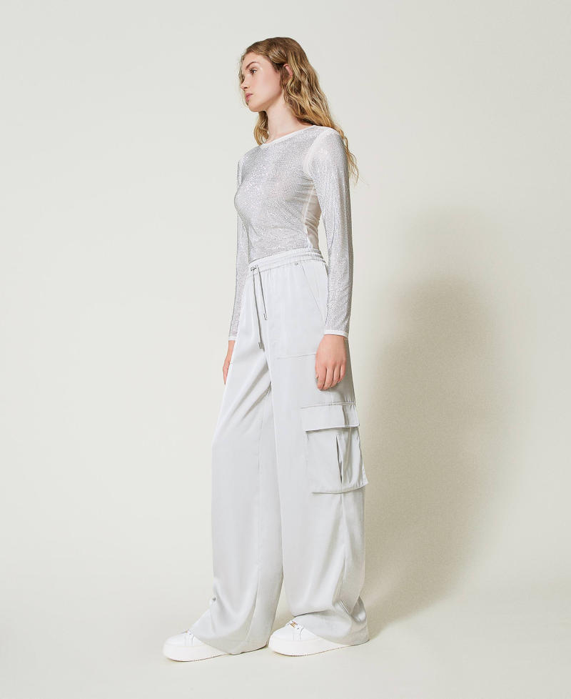 Scee by twin set Pantaloni cargo in raso Shopping Online