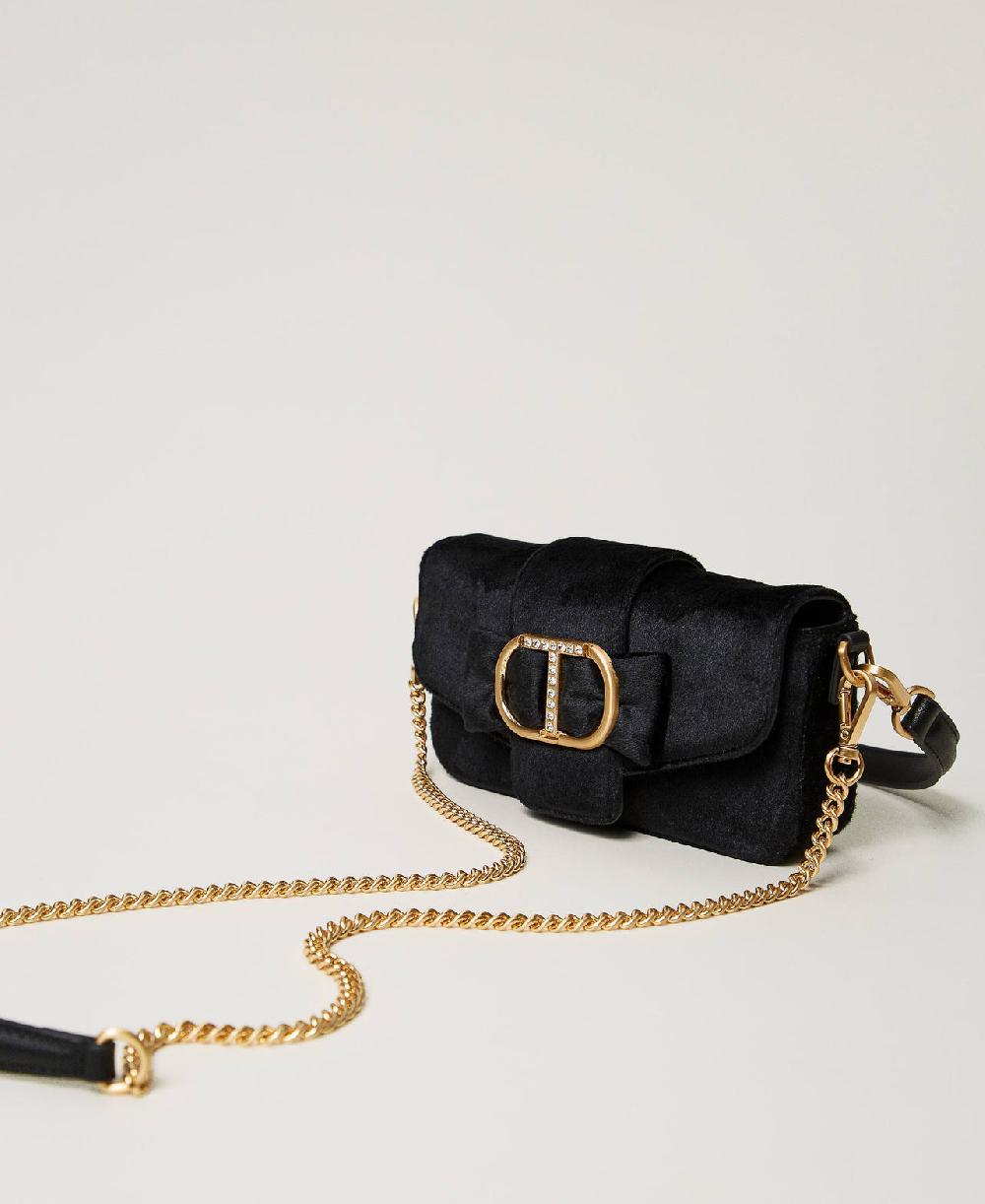 Scee by twin set Borsa a tracolla 'Amie' piccola in velluto ricamato Sconto